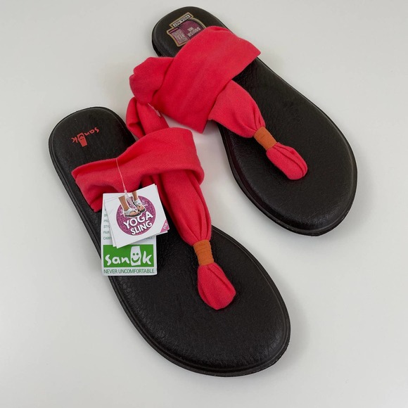 Sanuk Shoes - Sanuk Yoga Sling 2 Women's Flip Flops Thong Sandals Size US10 / EUR41 NEW Coral